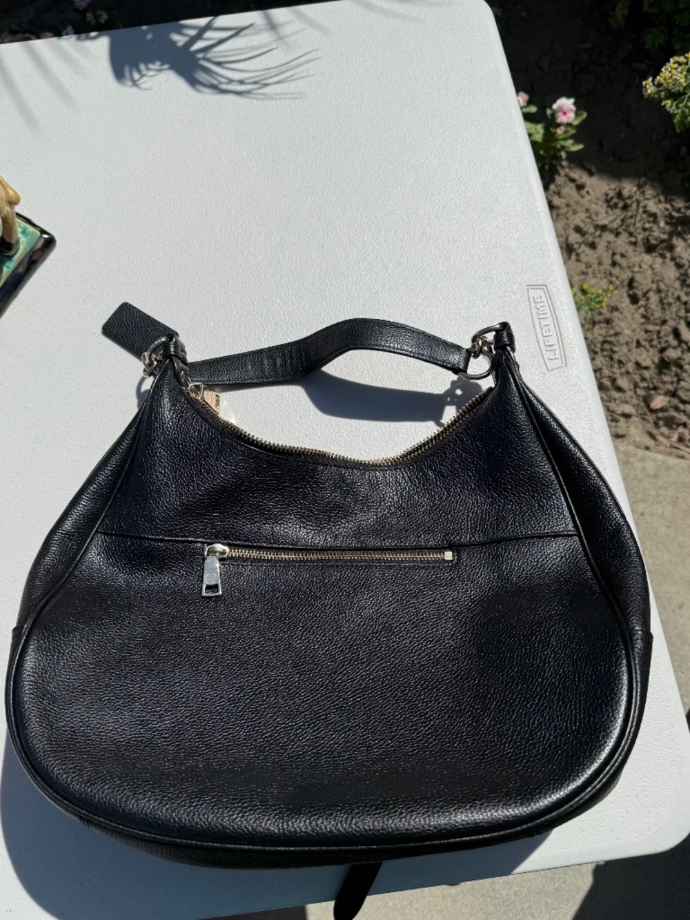 Coach Teri Hobo Bag in black pebbled leather